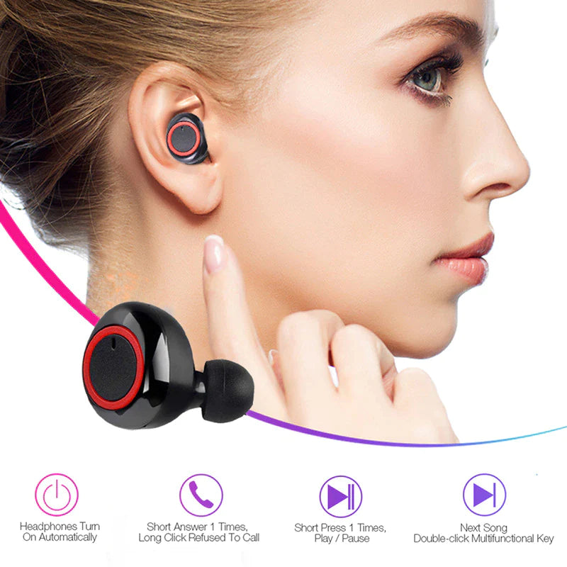 Y50 Bluetooth-Compatible Earphone 5.0 TWS Wireless Headphons Earphones Earbuds Stereo Gaming Headset with Charging Box for Phone