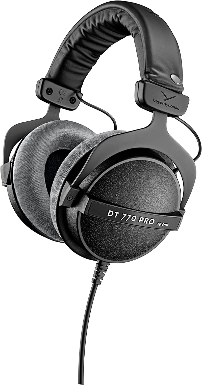 DT 770 PRO 80 Ohm Over-Ear Studio Headphones in Gray. Enclosed Design, Wired for Professional Recording and Monitoring