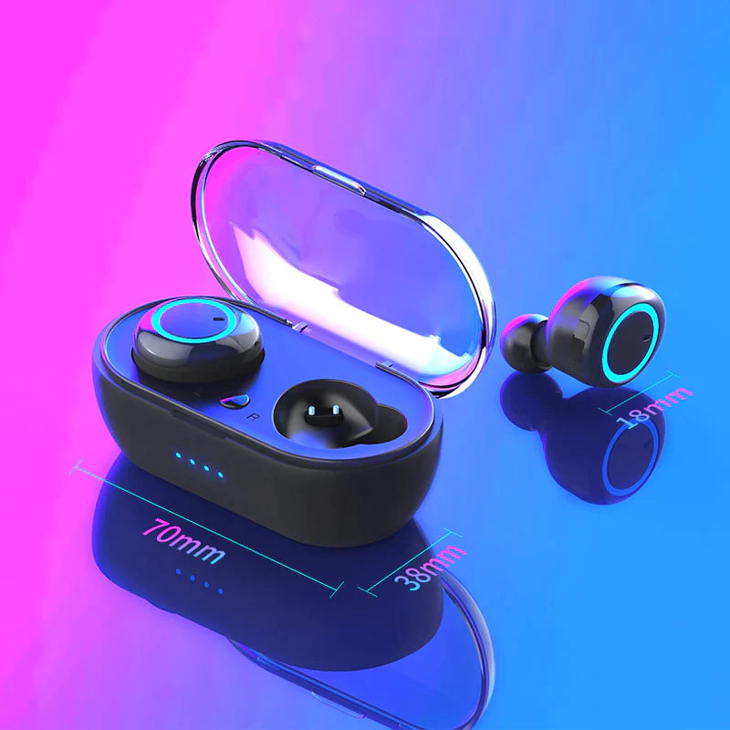 Y50 Bluetooth-Compatible Earphone 5.0 TWS Wireless Headphons Earphones Earbuds Stereo Gaming Headset with Charging Box for Phone